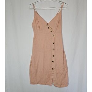 Moon Orchid Linen Midi‎ Dress Cottagecore Coastal Minimalist Button Front